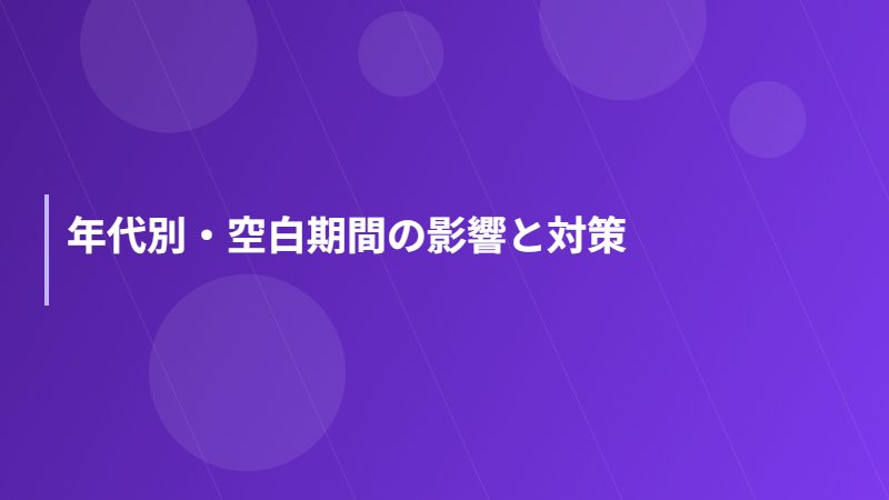 年代別・空白期間の影響と対策