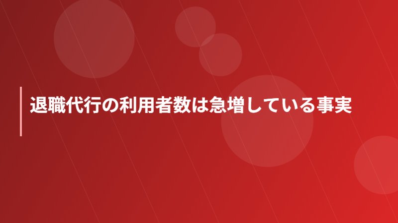 退職代行の利用者数は急増している事実